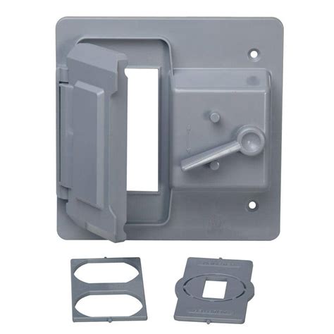 2-gang gfci weatherproof non-metallic electrical box cover kit|two gang waterproof outlet cover.